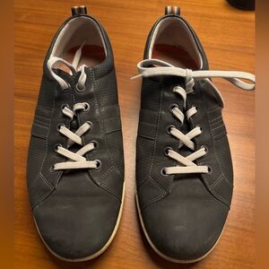 Ecco Men's Black Nubuck Leather Sneakers